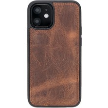 Kaia Life Apple iPhone 12 Mini Uyumlu Deri Arka Kapak G2 Kahve