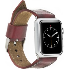 Kaia Life Apple Watch Uyumlu Deri Kordon 42-44-45MM SM25 Bordo