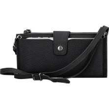 Kaia Life Lozan Strap 6.5 Inch Uyumlu Deri Kartlıklı Kılıf Erc1 Siyah