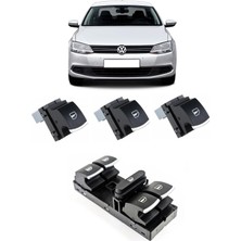 CME PARTS Volkswagen Vw Jetta 2011-2018 Uyumlu Cam Açma Düğme Takımı Krom Detaylı 1 Adet Dörtlü 3 Adet Tekli