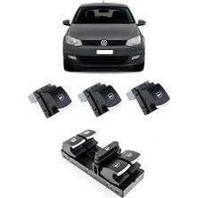 CME PARTS Volkswagen Polo 6r 2010-2013 Uyumlu Cam Açma Düğme Takımı Krom Detaylı 1 Adet Dörtlü 3 Adet Tekli