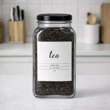 MODA OZY 1 Adet 3000 ml Çay  Kavanozu Etiketli Cam Saklama Kabı Çevirmeli Kapaklı