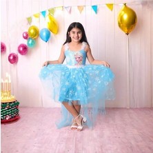 Ahsenim Bebe Kuyruklu Elsa Kız Çocuk Abiye Elbise