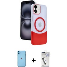 Marsilyan™- iPhone 11 Kılıf Kozmos Form Özel Seri - Şeffaf Uv Polymer Nano Ekran Koruyucu + Mavi Neon Fosforlu Kamera Lens