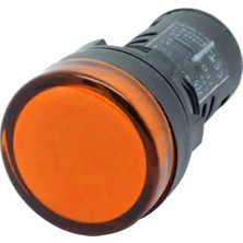 El-Max Turuncu Sinyal Lambası AD22-22DS - 220V Ac LED Gösterge 22 mm (1 Kutu ) 10 Adet