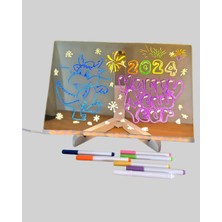 Shekip Jewellery USB Bağlantılı LED Akrilik Çizim ve Not Tahtası