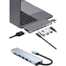 Shekip Jewellery USB Type-C Hub Dönüştürücü Çevirici Çoklayıcı Macbook Çevirici 8 Portlu