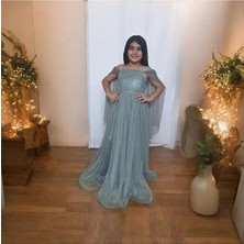 Ahsenim Bebe Pul Payet Robalı Tül Kol Gezboy Abiye Elbise