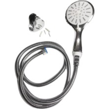 Shekip Jewellery 4 Kademeli Krem Duş Seti El Duşu Başlığı Spiral Hortum ve Duvar Askısı