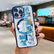 Ucuc iPhone 14 Pro Uyumlu Şeffaf Arka Yüzeyli Manyetik Darbeye Dayanıklı Silikon Kılıf