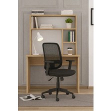MoLife 258 Labimo Kitaplıklı Çalışma Masası Çam Renk Suntalam Malzeme ile Modern Tasarım Özellikli