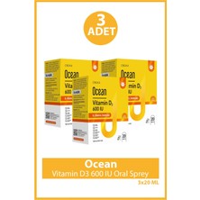 Ocean Vitamin D3 600 Iu Oral Sprey 20 ml 3 Adet