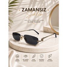 Optic Plus Metal Yarım Çerçeveli Güneş Gözlüğü Siyah Camlı