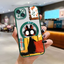 Ucuc iPhone 15 Plus Uyumlu Şeffaf Arka Yüzeyli Manyetik Darbeye Dayanıklı Silikon Kılıf