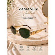 Optic Plus Metal Çerçeveli Güneş Gözlüğü Oval Siyah Camlı