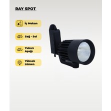AC Aydınlatma 36W Siyah Ray Spot 6500K Beyaz Işık – LED Ray Spot Aydınlatma Armatürü