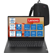 Lenovo V15 Gen5 Irl Intel Core I5 13420H 64GB Ddr5 1tb SSD UHD Graphics Windows 11 Pro 15.6" Fhd (1920X1080) Laptop 83GW008BTXP28 + Zetta Çanta