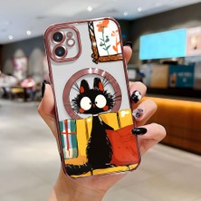 Ucuc iPhone 11 Uyumlu Şeffaf Arka Yüzeyli Manyetik Darbeye Dayanıklı Silikon Kılıf