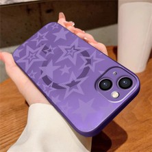 Ucuc iPhone 14 Uyumlu Metalik Dokulu Kamera Koruma Anti-Darbe Manyetik Silikon Kılıf