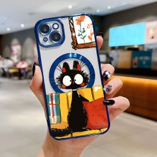 Ucuc iPhone 15 Plus Uyumlu Şeffaf Arka Yüzeyli Manyetik Darbeye Dayanıklı Silikon Kılıf