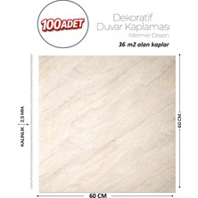 Brano 60X60 cm Kendinden Yapışkanlı Duvar,banyo,tezgah Arası Bej MERMER-100 Adet