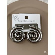 Famemus Accessory Modern Spiral Çelik Küpe
