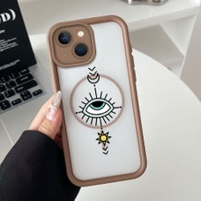 Ucuc iPhone 14 Plus Uyumlu Manyetik Halkalı Yarı Sayda Mat Kamera Koruma Anti-Darbe Silikon Kılıf