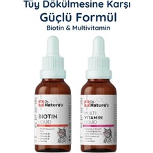 Dr. Nature's Kedi Multivitamin + Biotin Damla Seti – Günlük Vitamin ve Tüy Sağlığı Destek Paketi