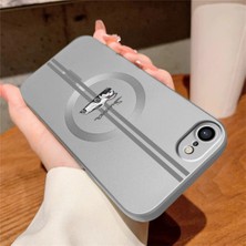 Ucuc iPhone 7/8/se 2020 2022 Uyumlu Metalik Dokulu Kamera Koruma Anti-Darbe Manyetik Silikon Kılıf