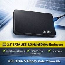Belirtilmemiş USB 3.0 2.5” Sata HDD SSD Harici Disk Kutusu | Notebook Harddisk Kutusu | Tak Çalıştır | Yüksek Hız