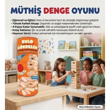 Farbu Oyuncak Rulo Gökdelen! 54 Parça Ahşap Rulo Kutulu Eğitici ve Zeka Aile Denge Oyunu