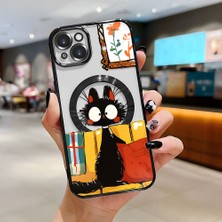Ucuc iPhone 15 Plus Uyumlu Şeffaf Arka Yüzeyli Manyetik Darbeye Dayanıklı Silikon Kılıf
