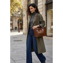 Han Çanta Taba Rengi Kemer Detaylı Omuz Çantası