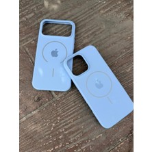 Madam Case Iphone 16 Pro Max Uyumlu Mavi Renk M-Safe Özellikli Silinebilir  Kir Tutmayan Içi Kadife Lansman Kılıflar