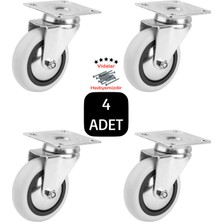 Blackbird Home Döner Tablalı 75'lik Çift Bilyalı Pvc Teker 4 Adet