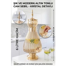 Hometarz Cam Sebil - Yağlık, Şerbetlik, Sürahi - 6 Litre, 50 Cm-5