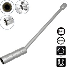 Titi 6562 Mafsallı Mıknatıslı 12 Köşe 3/8" Uzun Buji Lokma 16 mm