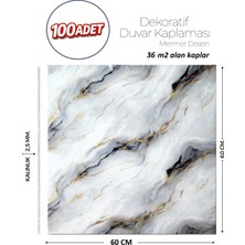 Brano 60X60 cm Kendinden Yapışkanlı Duvar,banyo,tezgah Arası Gri-Siyah MERMER-100 Adet