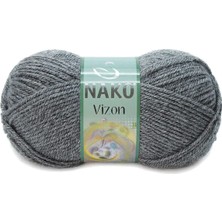 Die Grup 1 Adet Vizon Premium Akrilik El Örgü Ipi Yünü Renk NO:193 Loş Gri