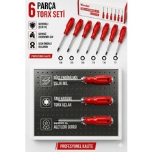 Öztem 6 Parça Torx Tornavida Seti | Manyetik Uçlu T10-T40 Çelik Set