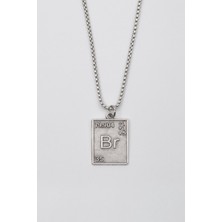 Alooya Breaking Bad Br Element Kolye - Örme İthal Zincirli Unisex Gümüş Kaplama - 60 cm