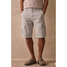 Tarz Cool Erkek Haki Kargo Şort – Modern Kesim Çok Cepli Rahat Yazlık Şort