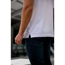 Erkek Bisiklet Yaka Oversize T-Shirt Kısa Kollu Pamuklu Likralı