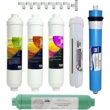 6 Aşamalı Su Arıtma Cihazı Filtre Seti Inline Filtre+ Ro Membran + Post Karbon Kapalı Kasa Uyumlu Tam Set