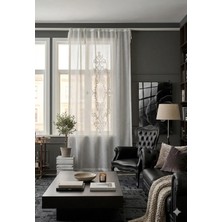 Keten Görünümlü Süzene Nakışlı Panel Perde 9138-03-392