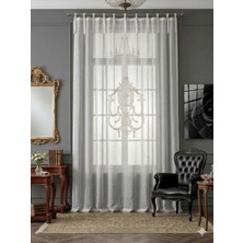 Keten Görünümlü Nakışlı Panel Perde 9075-02-392