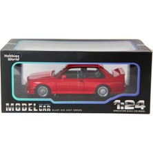 Hobbiez World Bmw M3 E30 Premium Die-Cast Kırmızı 1/24 Model Araba