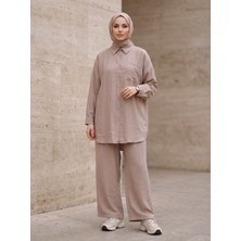 Miostil Cep Detay Pantolonlu Takım-Vizon