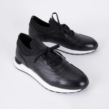 Trust Shoes D546T Erkek Sneaker Spor Ayakkabı, Hakiki Deri & Knit Üst, Eva Taban Günlük Kullanım