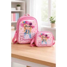 BBS Just My Dreams Kız Çocuk Pembe Okul Çantası ve Beslenme Çantası Seti - 2'li Takım
